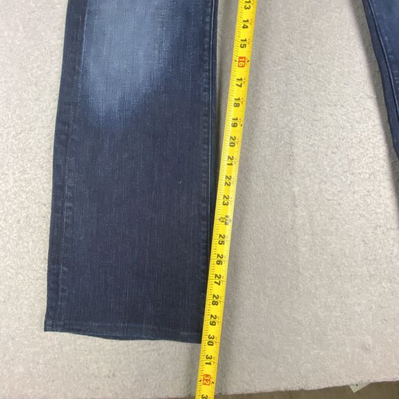 7 For All Mankind Jeans Mens 34x30 Blue Button Fly Denim Nate Bootcut Distressed - Picture 7 of 9